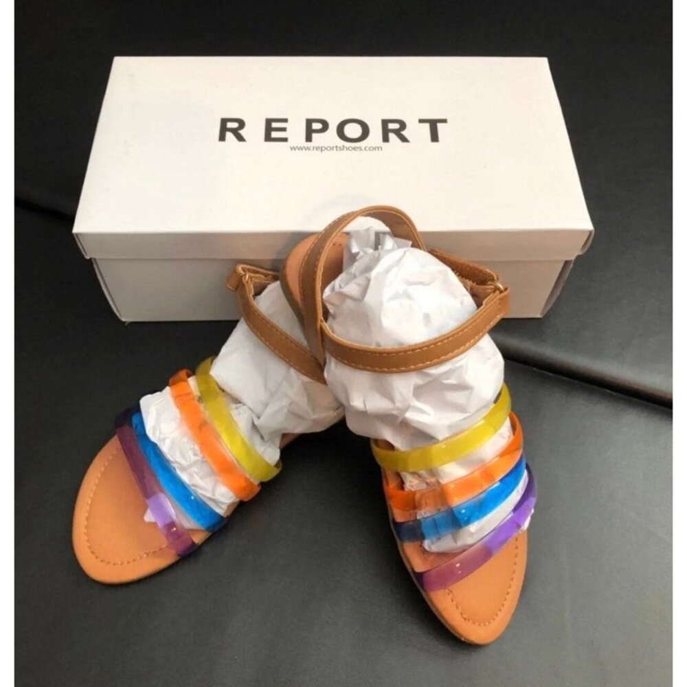 NWT Report Strappy Rainbow Sandals  Girls Size 1
